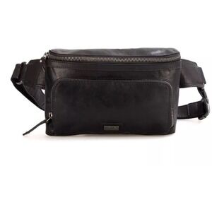 Spikes & Sparrow Vintage Black Bronco Leather Waist Fanny Pack Belt Bag